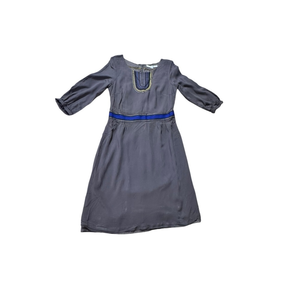 Boden Gray Dress with Blue Accents